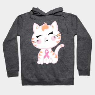 Cute Pink Ribbon Tiger Kitty Hoodie